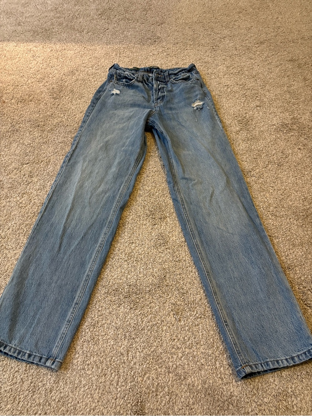 Target Light Blue Straight Leg Jeans with Subtle Distress